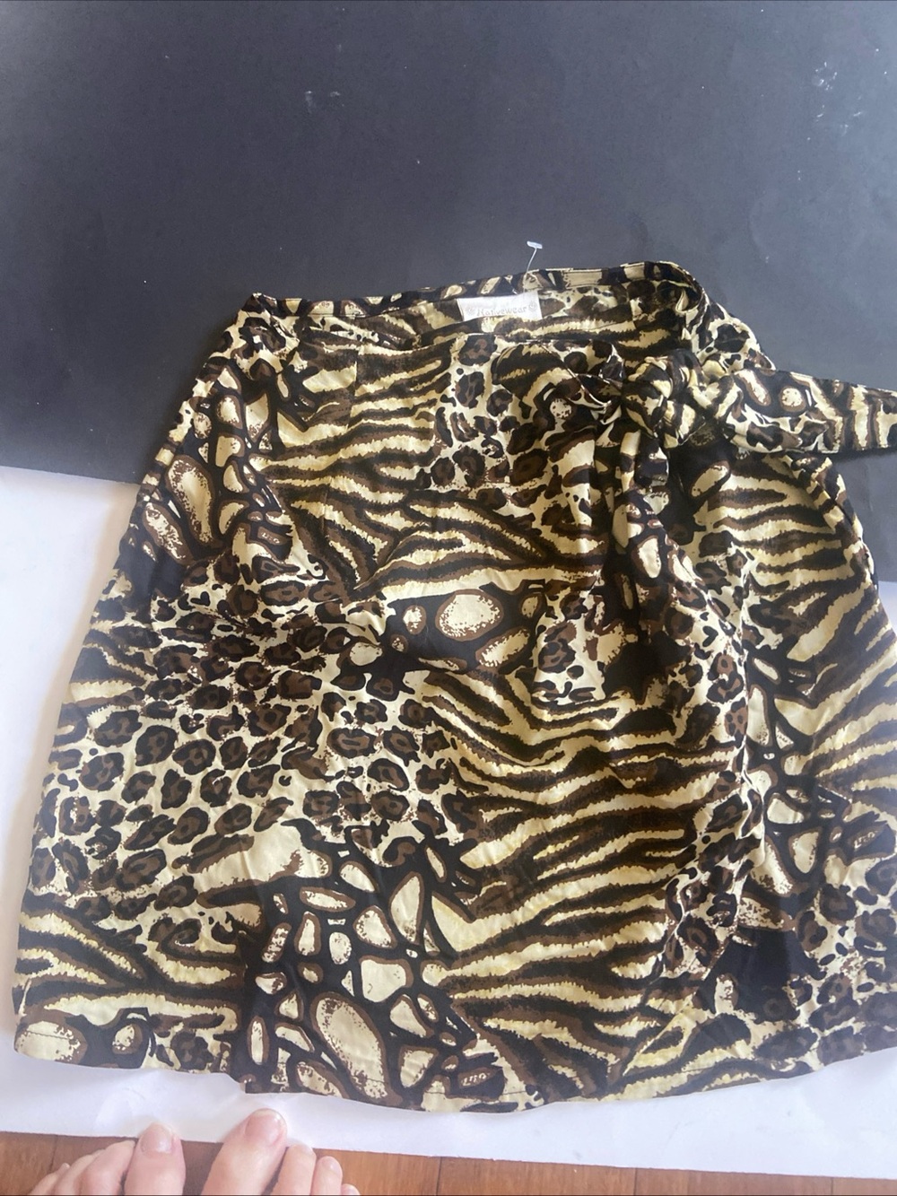 Nativewear Designs Animal Print Skirt in Black, Brown, Cream